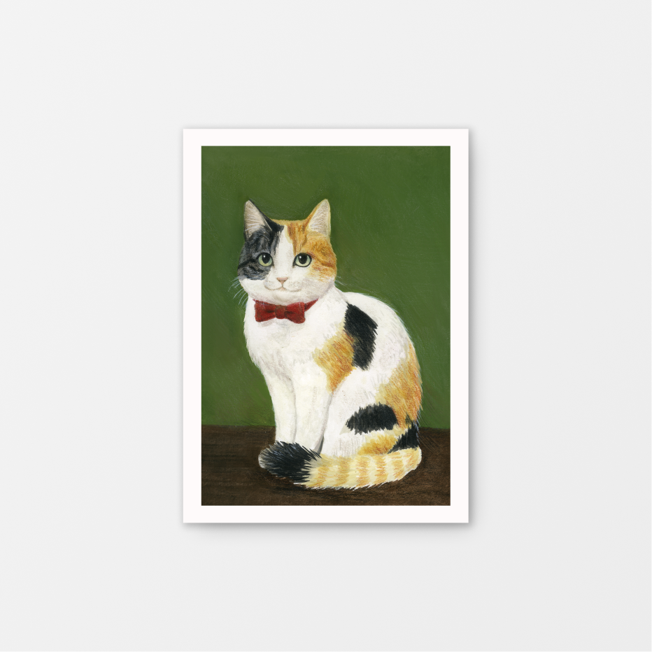 Set of 4 Cat Gouache Mini Prints 5" x 7"