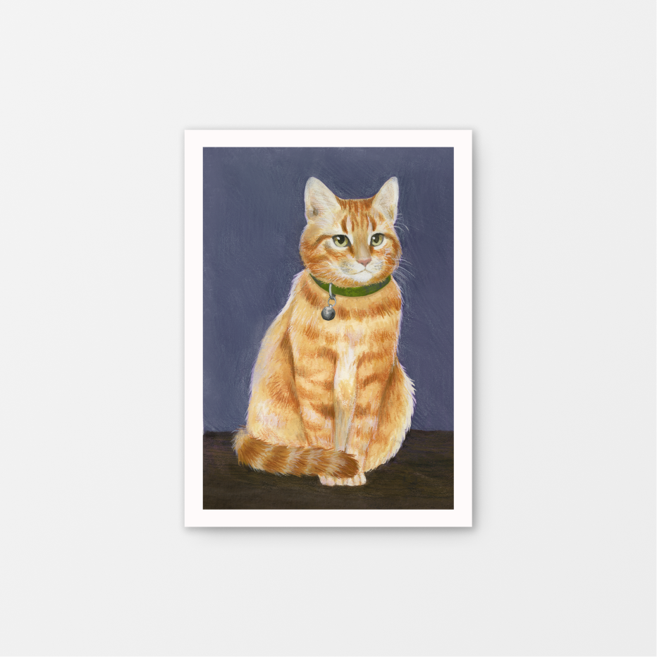 Set of 4 Cat Gouache Mini Prints 5" x 7"