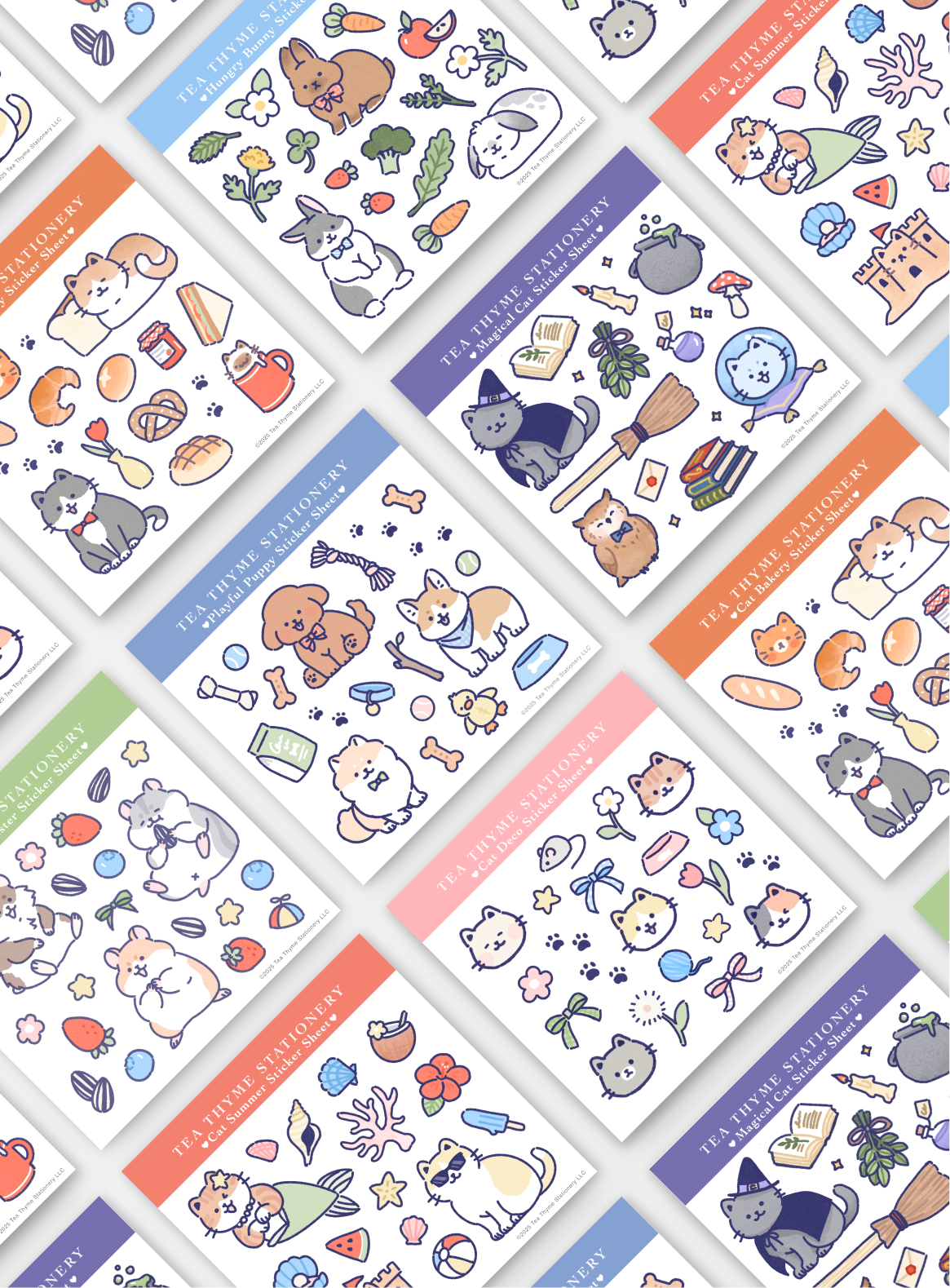 Playful Puppy Mini Sticker Sheet 3.75" x 3.75" Waterproof Vinyl