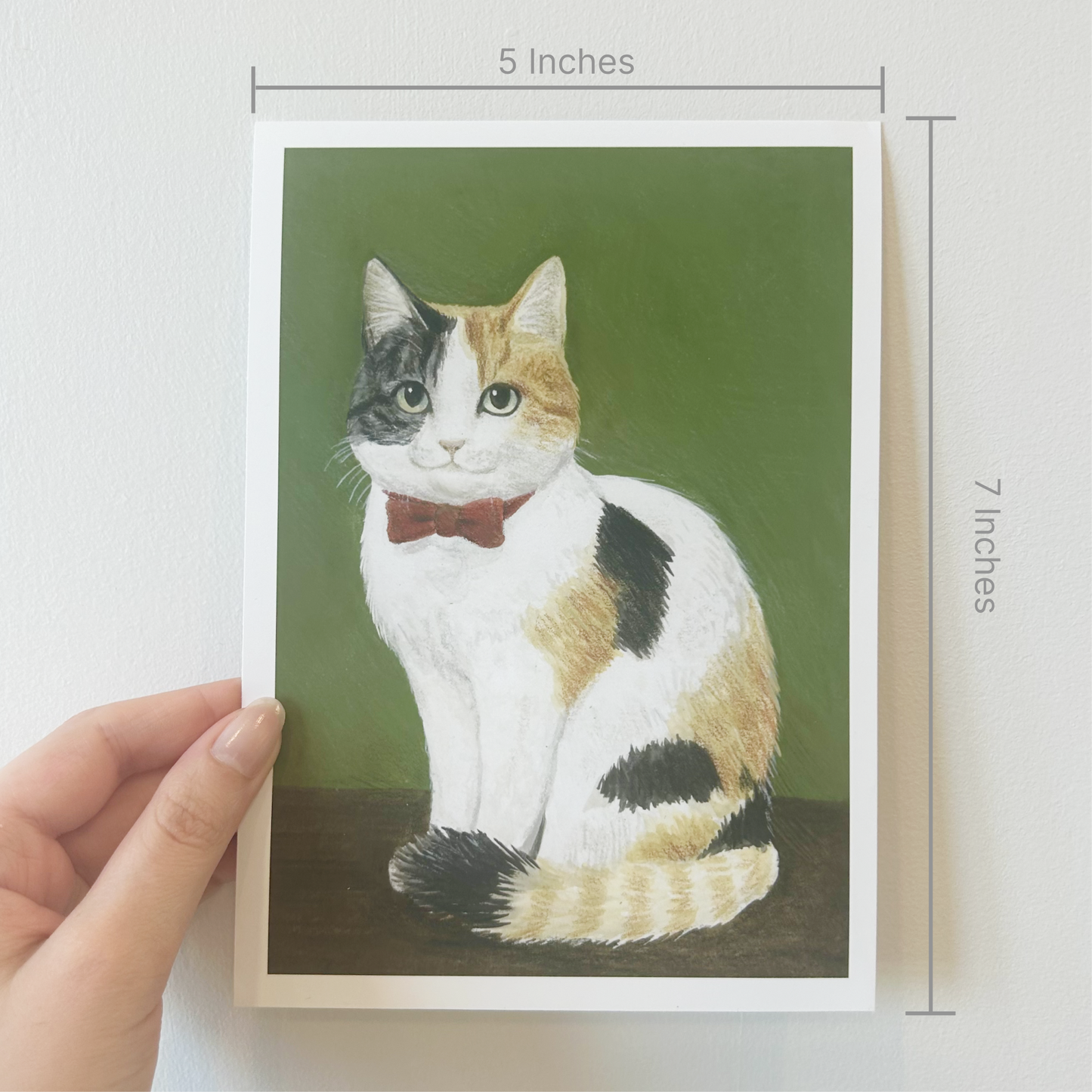 Set of 4 Cat Gouache Mini Prints 5" x 7"
