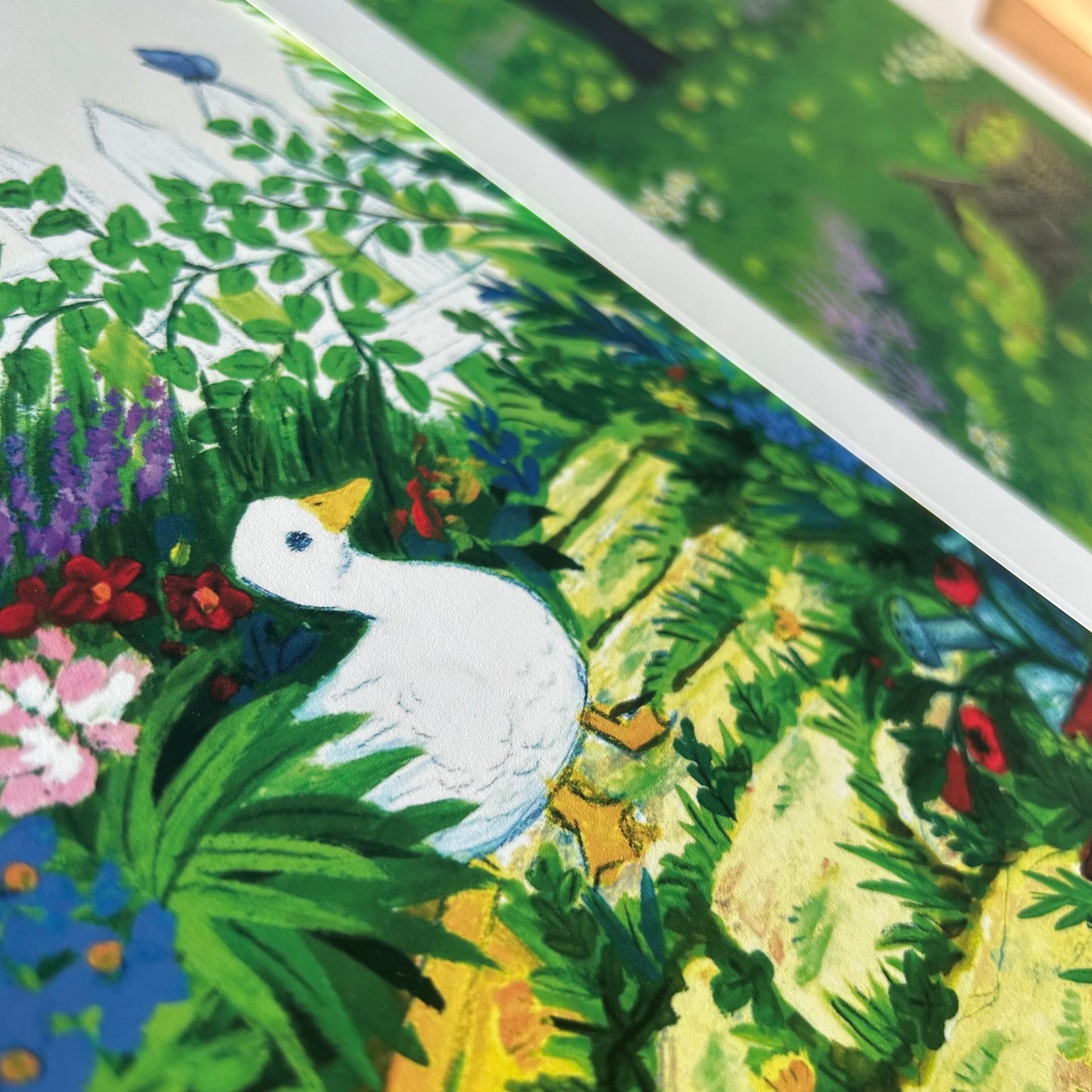 Duck in the Garden Gouache Mini Art Print 5 x 7