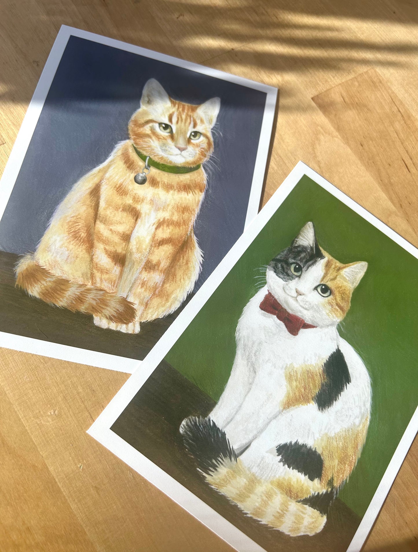 Set of 4 Cat Gouache Mini Prints 5" x 7"