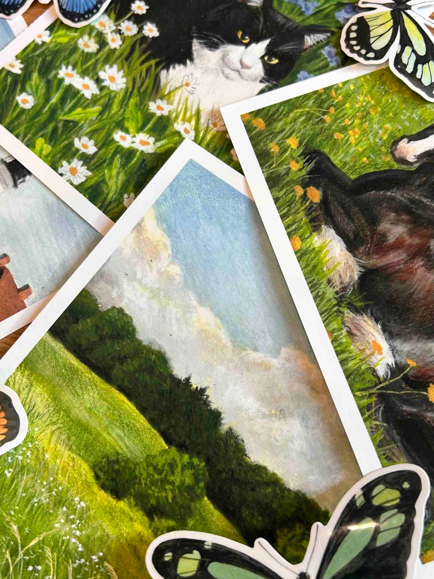 Set of 4 Nature Gouache Mini Prints 5" x 7"