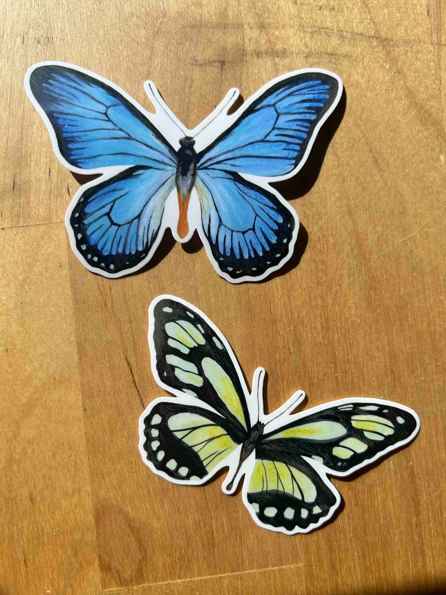 Set of 4 Butterfly Stickers Waterproof Vinyl Die-cut Stickers