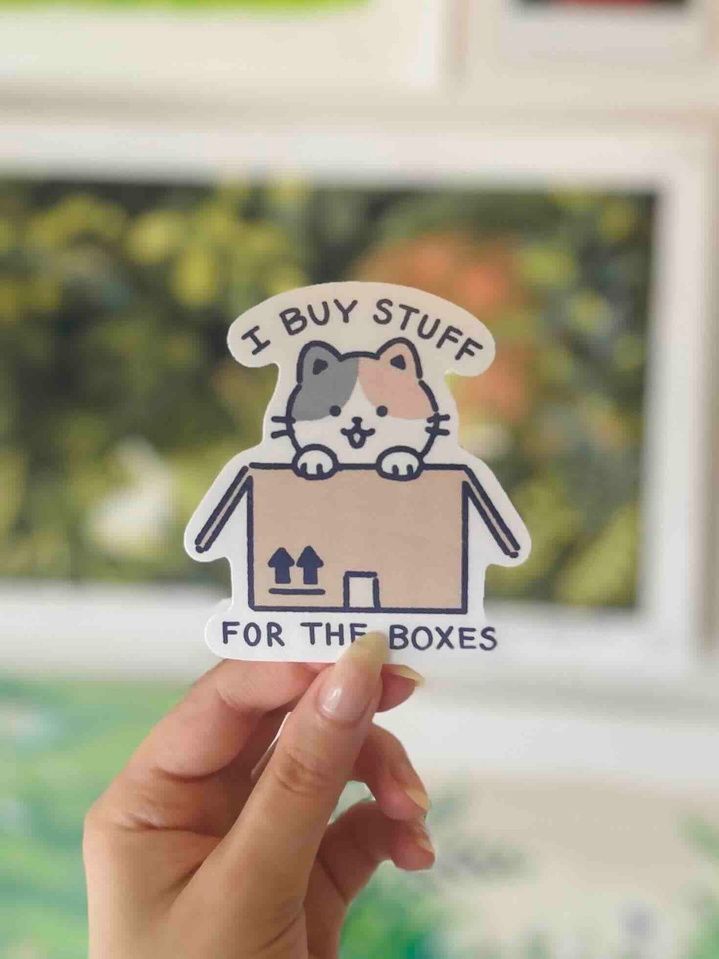 Box Lover Cat Sticker Waterproof Vinyl Die-cut Stickers
