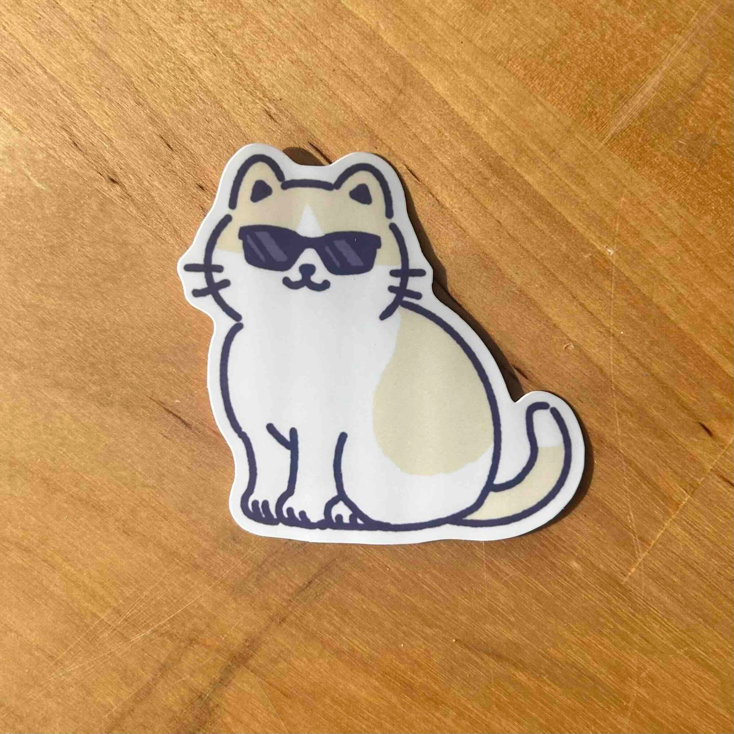 Cool Cat Sticker Waterproof Vinyl Die-cut Sticker