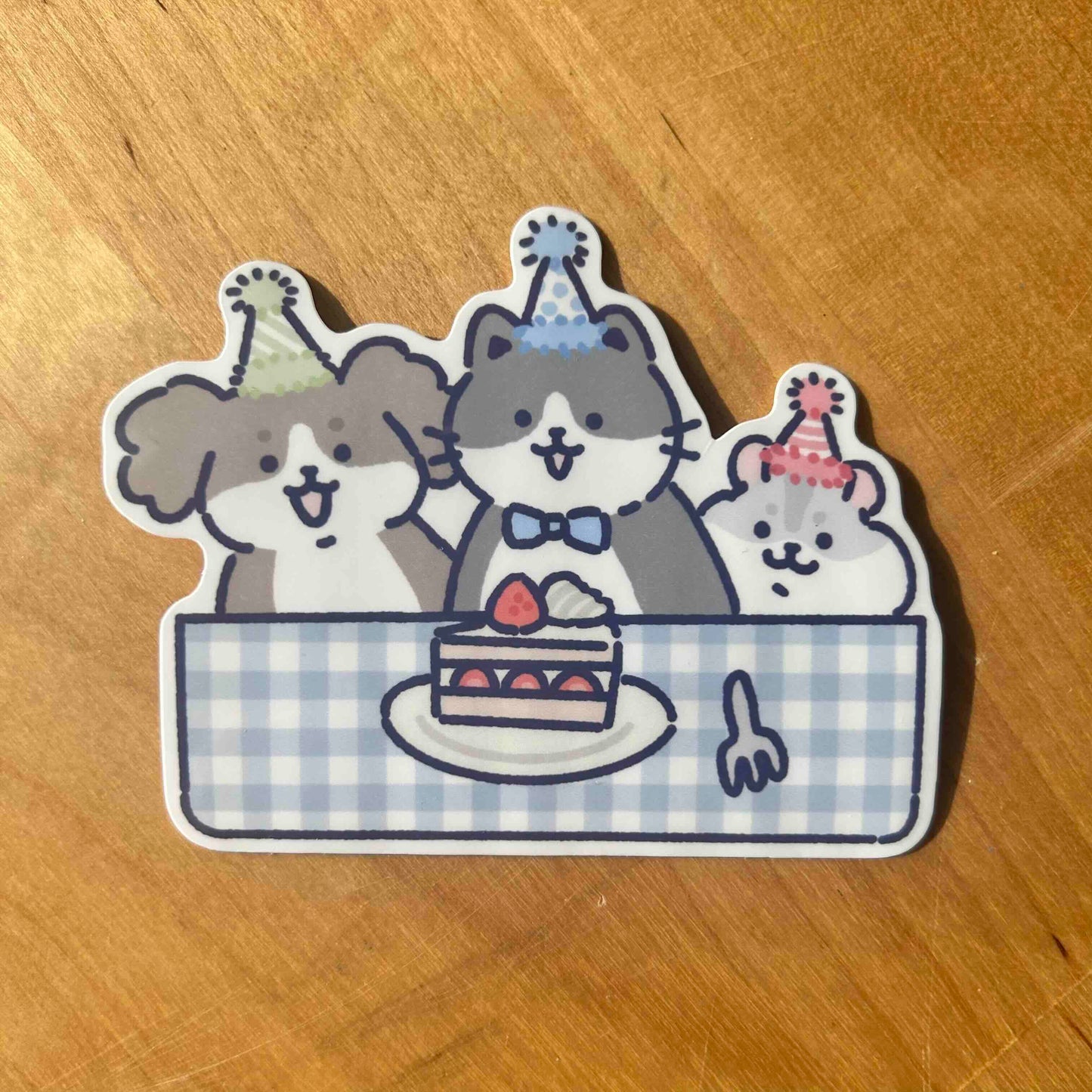 Animal Birthday Party Sticker Waterproof Vinyl Die-cut Sticker