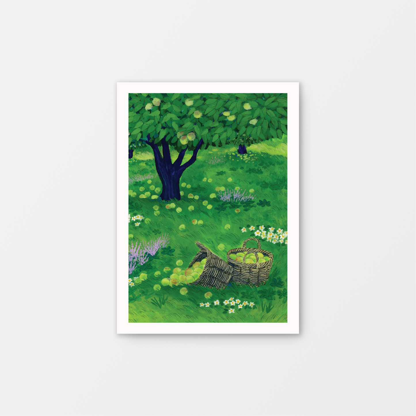 Apple Orchard Gouache Mini Art Print 5 x 7