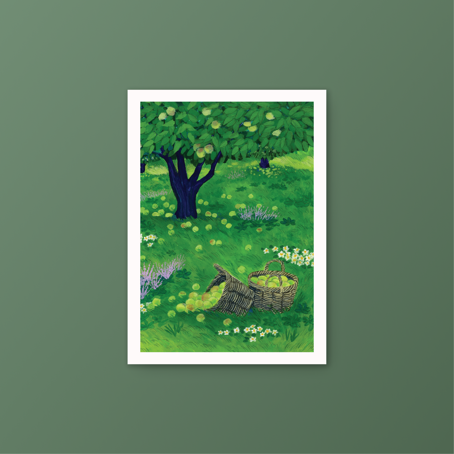 Apple Orchard Gouache Mini Art Print 5 x 7