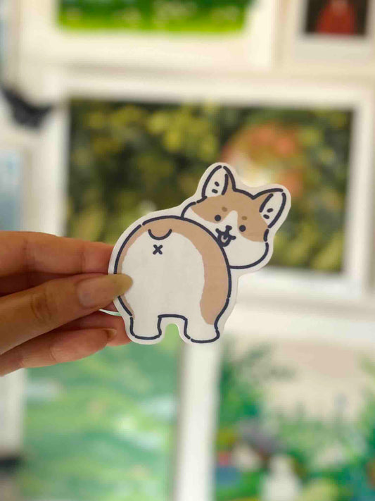 Corgi Butt Stickers Waterproof Vinyl Die-cut Sticker