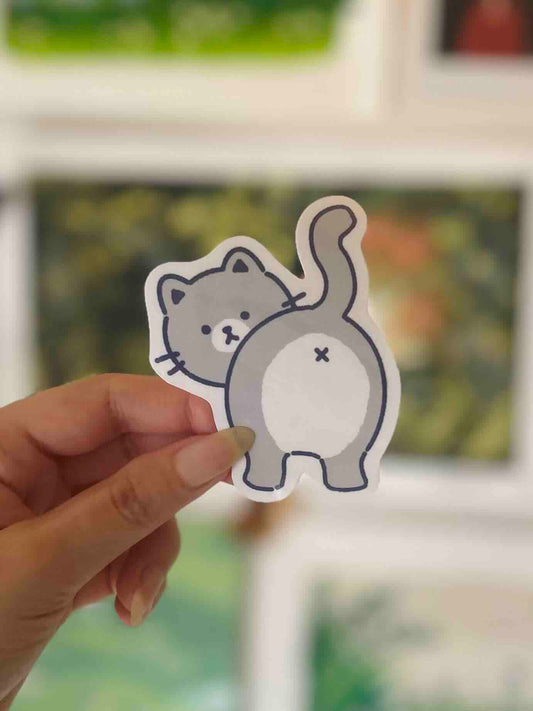 Cat Butt Sticker Waterproof Vinyl Die-cut Stickers