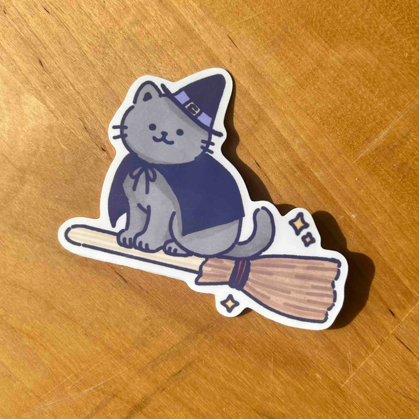 Cat Witch Sticker Waterproof Vinyl Die-cut Stickers