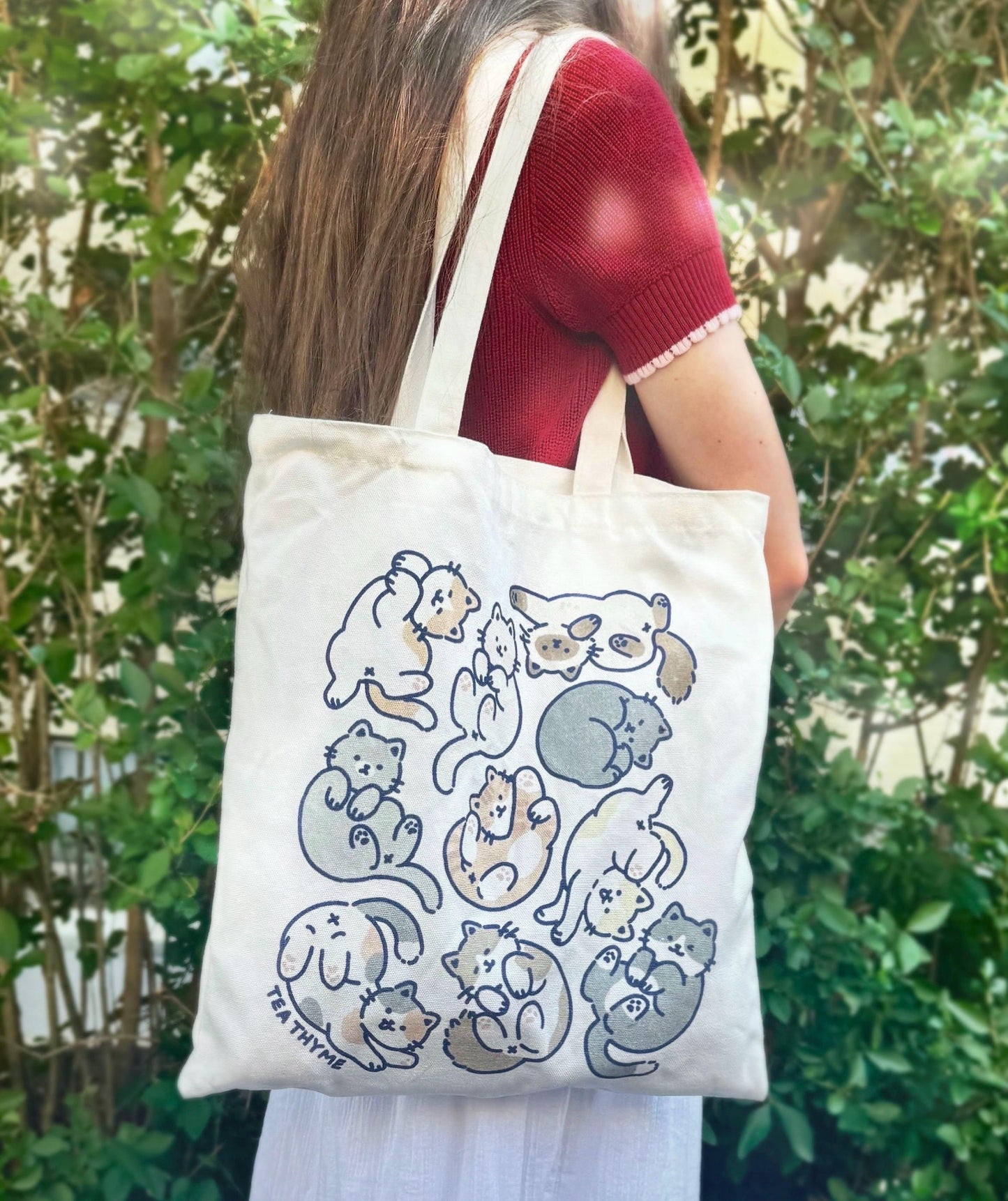 Cozy Cats Canvas Tote Bag 13" x 15"