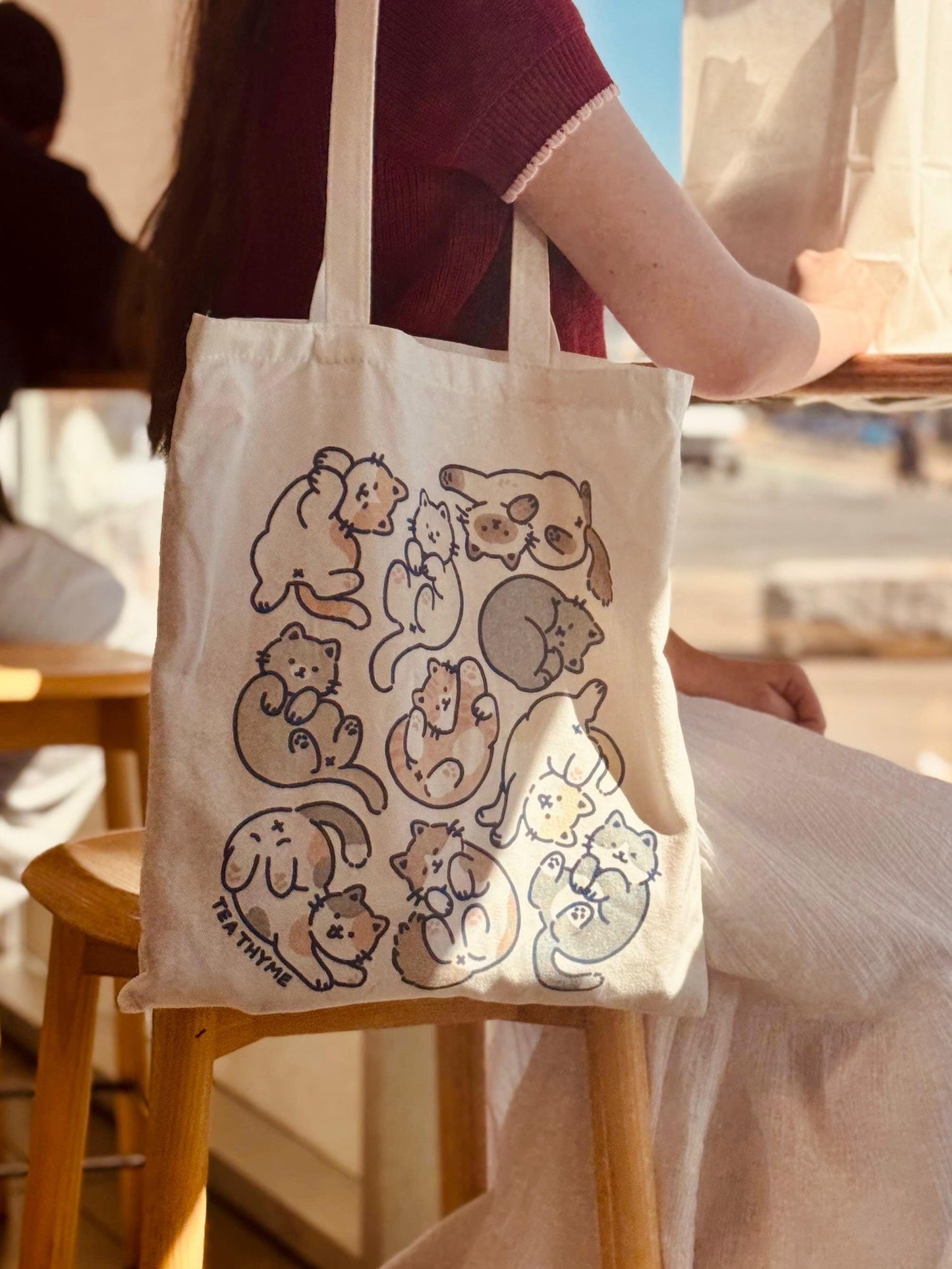 Cozy Cats Canvas Tote Bag 13" x 15"
