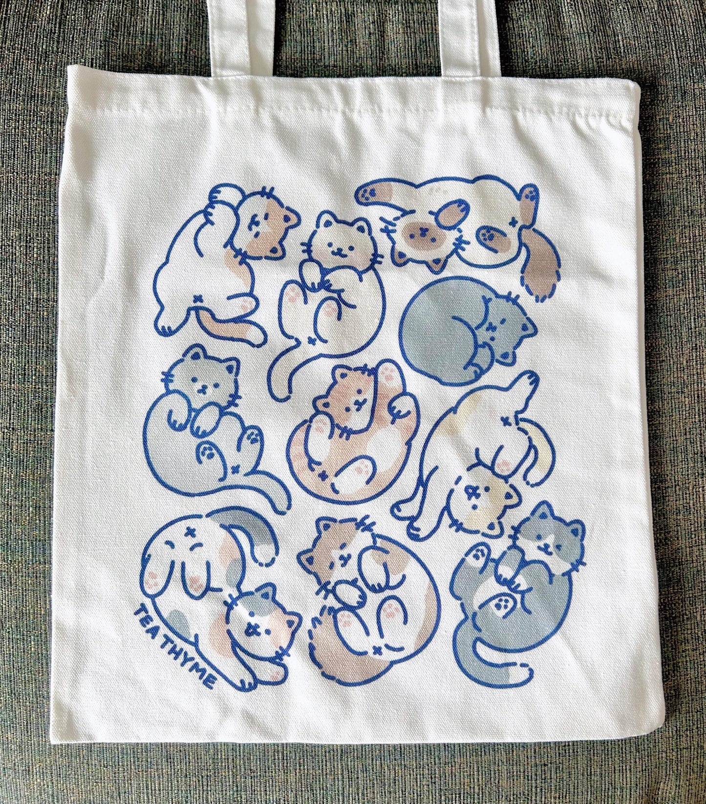 Cozy Cats Canvas Tote Bag 13" x 15"