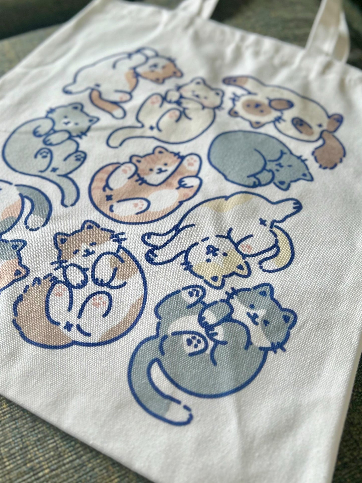 Cozy Cats Canvas Tote Bag 13" x 15"