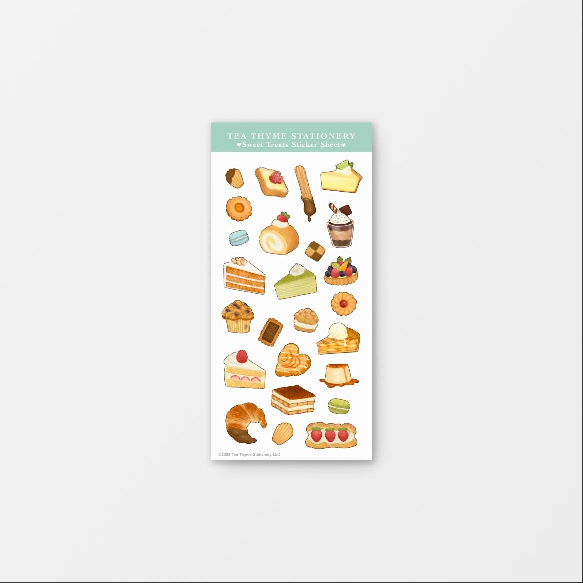 Sweet Treats Sticker Sheet 3" x 6.25" Waterproof Vinyl Stickers