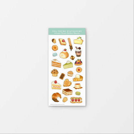 Sweet Treats Sticker Sheet 3" x 6.25" Waterproof Vinyl Stickers