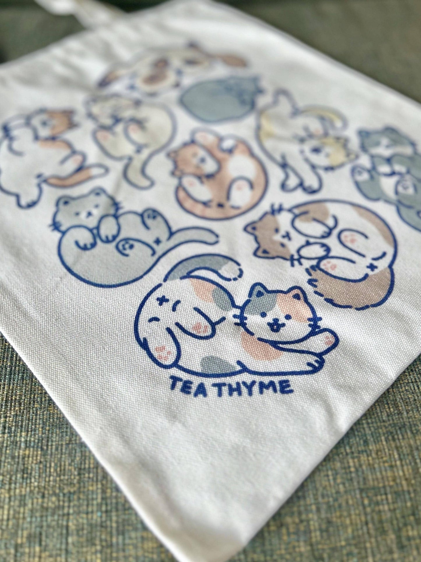 Cozy Cats Canvas Tote Bag 13" x 15"
