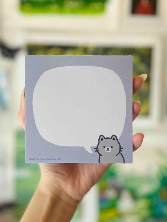 Cat Speech Bubble Memo Pad (Old Design) 50 sheets 4" x 4"