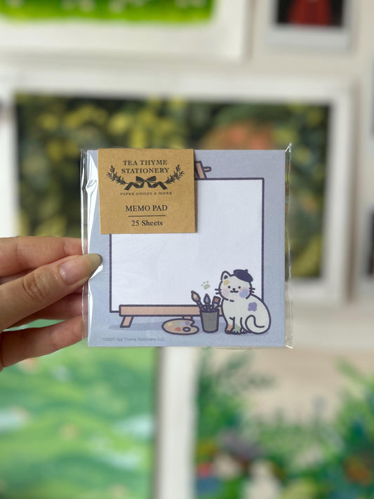 Artist Cat Memo Pad 25 sheets 3.5" x 3.5"